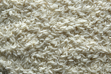 background of rice. Rice texture. Rice grains closeup. Top view