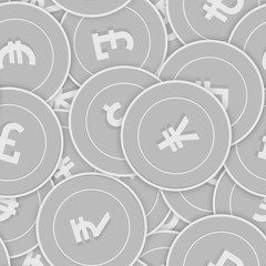 International currencies silver coins seamless pat