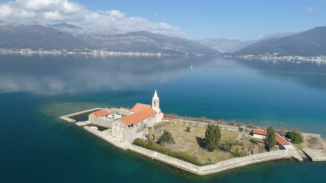 Island in Tivat bay Gospa od Milosti