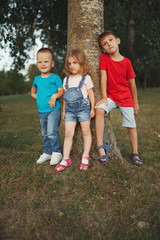Fototapeta premium photo of happy children in park