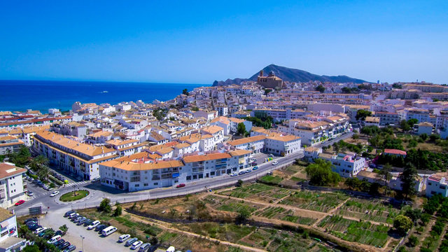 Altea. White village of Alicante. Spain. Drone Photo