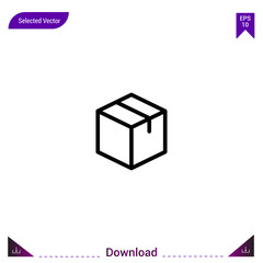 Outline package icon isolated on white background. Line pictogram. mobile application, logo, user interface. Editable stroke. EPS10 format vector