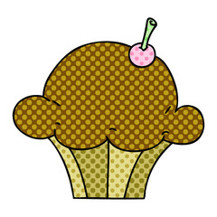 quirky comic book style cartoon muffin