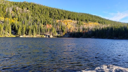 Mountain lake in fall