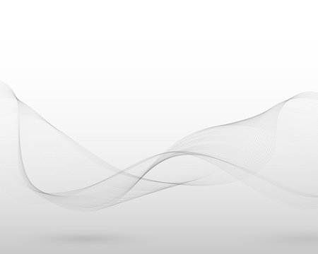 Wavy abstract design in two colors. Subtle ribbon concept with white and light gray gradient.