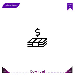 Outline money icon isolated on white background. Line pictogram. mobile application, logo, user interface. Editable stroke. EPS10 format vector
