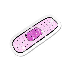retro distressed sticker of a cartoon medical plaster