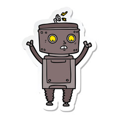 sticker of a cartoon robot