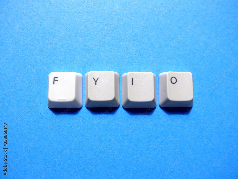 Fototapete computer buttons form a fyio (for your eyes only) abbreviation. computer and internet slang.