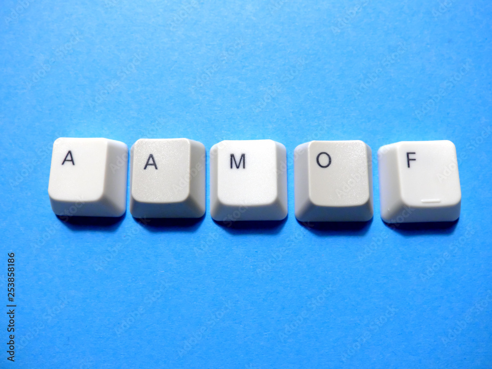 Fototapete computer buttons form a aamof (as a matter of fact) abbreviation. computer and internet slang.