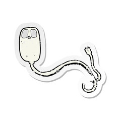 retro distressed sticker of a cartoon computer mouse