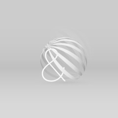 Metal easter egg sphere art gradient shadow numbers ampersand round design letters reflect