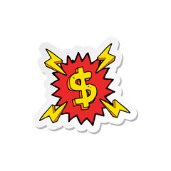 sticker of a cartoon dollar symbol
