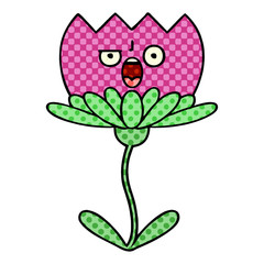 comic book style cartoon flower