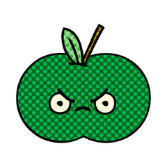 comic book style cartoon juicy apple