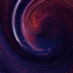 Digital cosmic abstract pattern. Modern style art print. Futuristic artwork. Contemporary painting wall decor. Graphic oil and watercolor. Paint brushstrokes in warm purple colors. Psychedelic design.