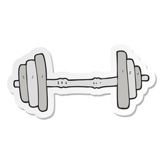 sticker of a cartoon barbell