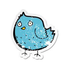 retro distressed sticker of a cartoon bird
