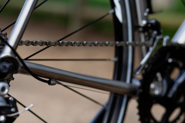 Fototapeta na wymiar wheel and bicycle chain