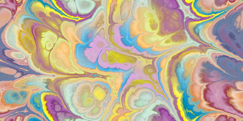 multi color marbleized seamless tile turquoise plum yellow  - obrazy, fototapety, plakaty