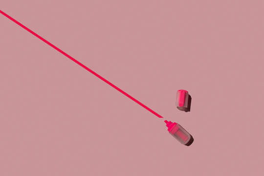 D Illustration, marker on pink background