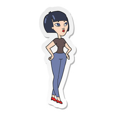 Fototapeta premium sticker of a cartoon woman