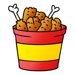 gradient cartoon doodle bucket of fried chicken
