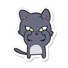 sticker of a cute cartoon cat