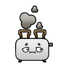 gradient shaded cartoon of a toaster