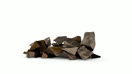 3D animation of the collapse of the Golden symbol of the Euro currency.