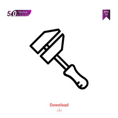 Outline construction icon isolated on white background. Popular icons for 2019 year. Line pictogram. Graphic design, mobile application, logo, user interface. EPS 10 format vector