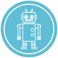 dancing robot circular icon