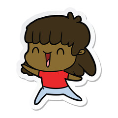 sticker of a cartoon woman
