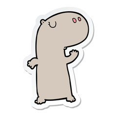 sticker of a cartoon hippopotamus