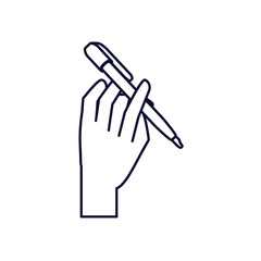hand with pen ink write icon