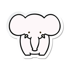 sticker of a quirky hand drawn cartoon elephant