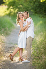 happy young couple embracing