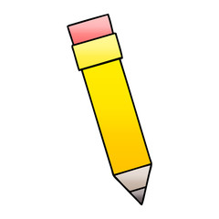 quirky gradient shaded cartoon pencil