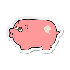 sticker of a cartoon piggy bank
