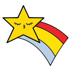 cute cartoon shooting rainbow star