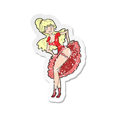 retro distressed sticker of a cartoon flamenco dancer