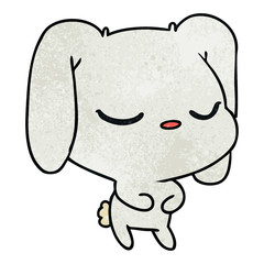 textured cartoon of cute kawaii bunny