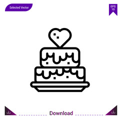 cake vector icon. Best modern, simple, isolated, flat icon for website design or mobile applications, UI / UX design vector format