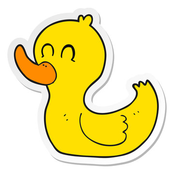 sticker of a cartoon cute duck