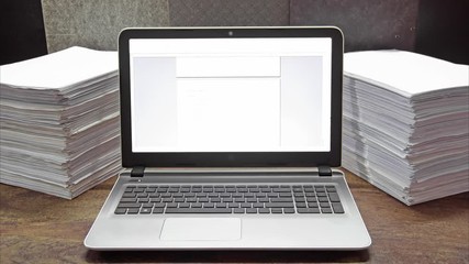 Work from home, AI computer processing document to database