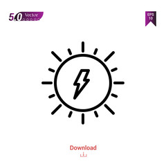 solar-energy ecology icon isolated on white background. ecology icons Graphic design, mobile application, logo, user interface. Editable stroke. EPS10 format vector illustration