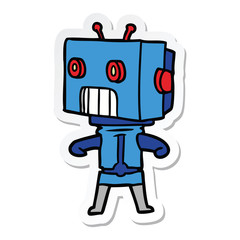 sticker of a cartoon robot