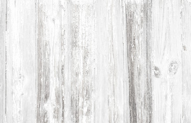 Obraz premium Rustic painted wood wall or floor. Rough wooden planks. Peeling white paint with light neutral flat faded tones