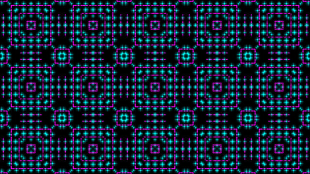 Animated light shinning pink and blue dots and stars shapes. bright shinning colored dots and stars with 3D camera movement. Abstract background with neon and stars and dots effect.