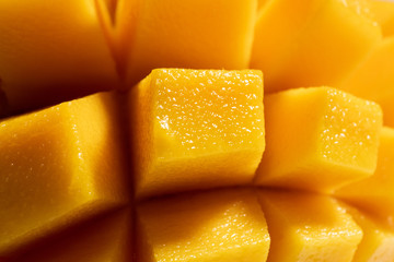 Beautiful sweet and juicy slices of mango